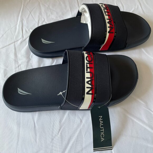 Nautica STUNSAIL TODDLER Comfort Flip Flop Slipper in Navy and Red, Size 9 US - Picture 6 of 8